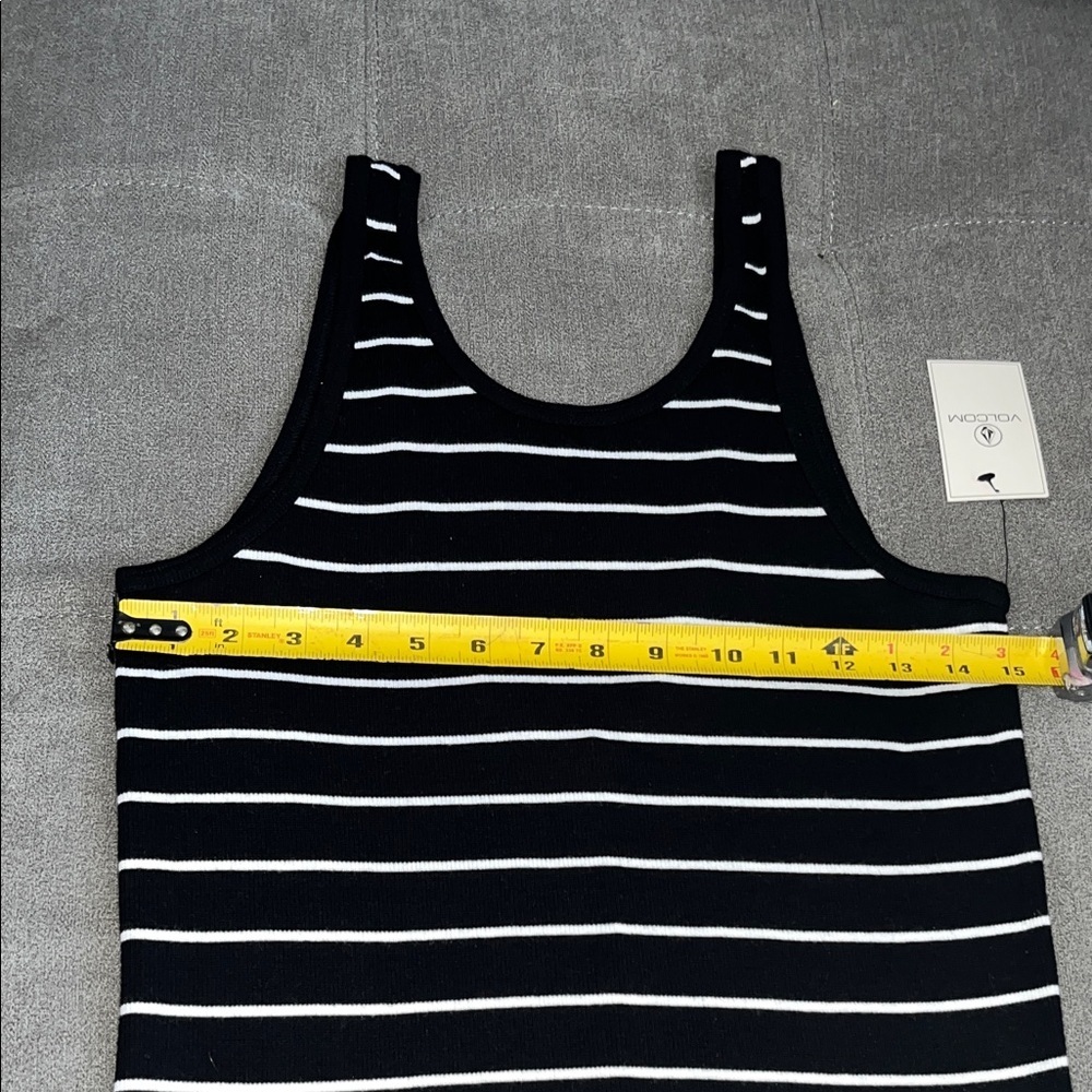 Volcom Black and White Striped Tank Top - Picture 8 of 10